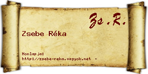 Zsebe Réka névjegykártya